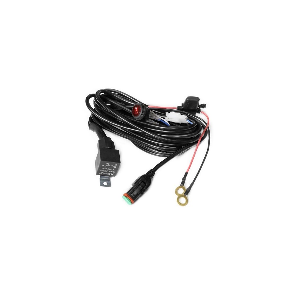 Kabel med afbryder til LEDlife arbejdslampe - 1 lampe, 15A, DT06-2S stik (12V)