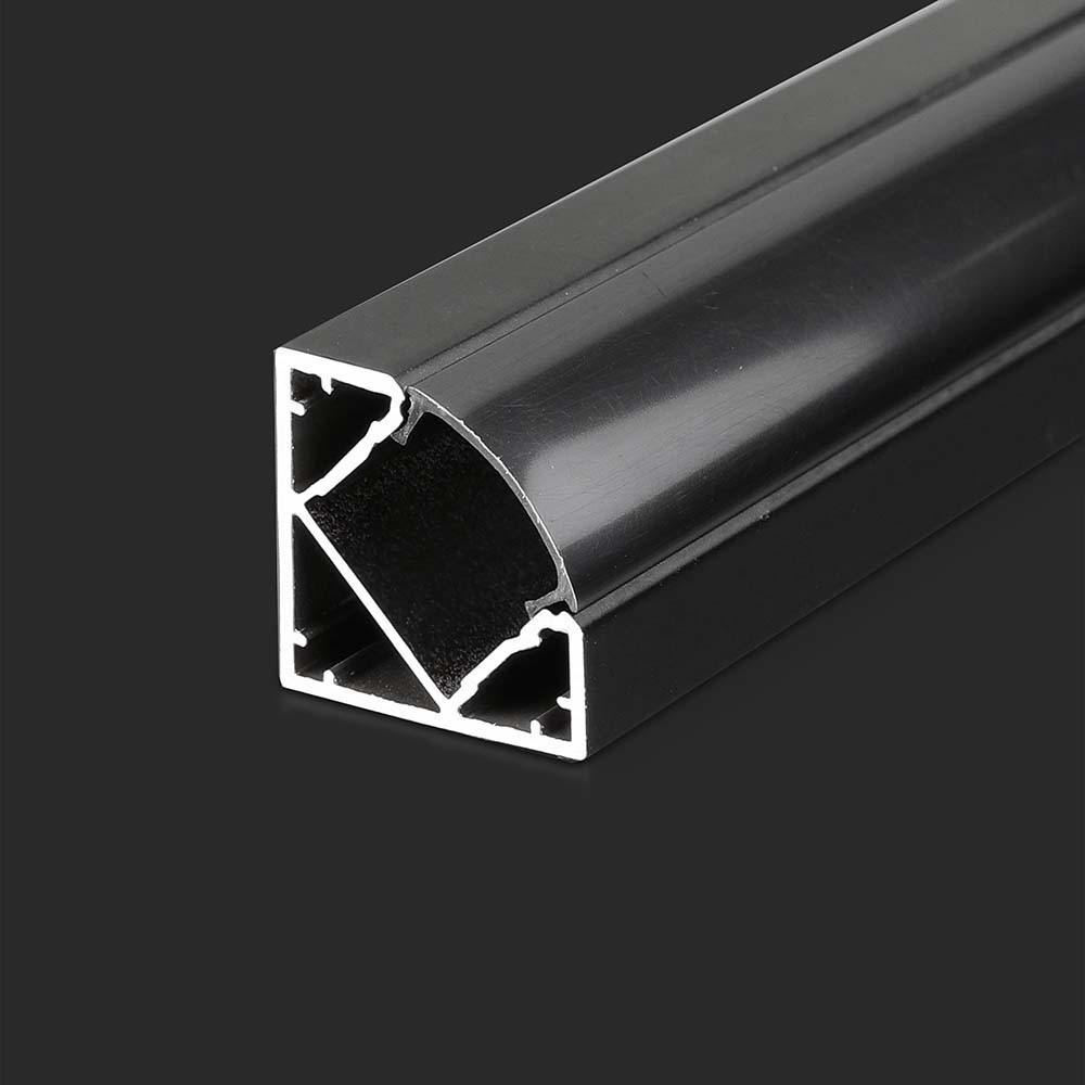 Monteringssæt til sort diffuser til LED-stribe, 2000x19x19mm