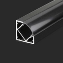 Monteringssæt til sort diffuser til LED-stribe, 2000x19x19mm