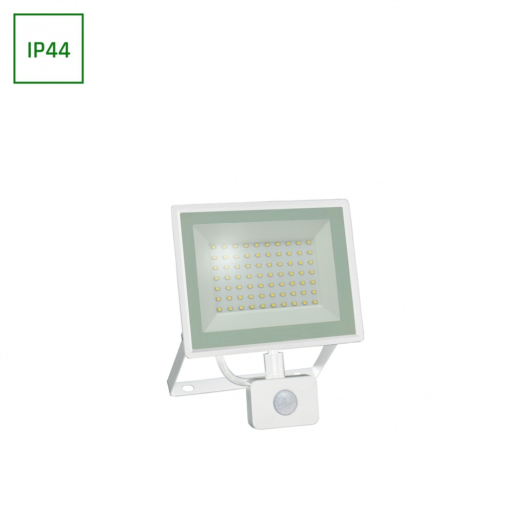 NOCTIS LUX 3 PROJEKTØR 50W 230V IP44 HVID m/PIR-sensor. 4700lm, RA70. 180x215x53mm.