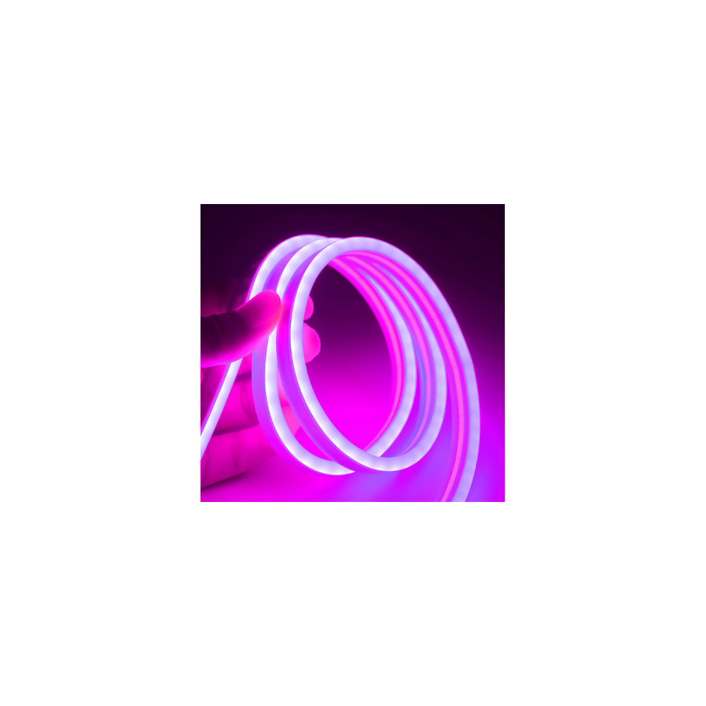 Lilla 8x16 Neon Flex LED Bånd - 5 meter, 8W pr. meter, Vandtæt, 12V