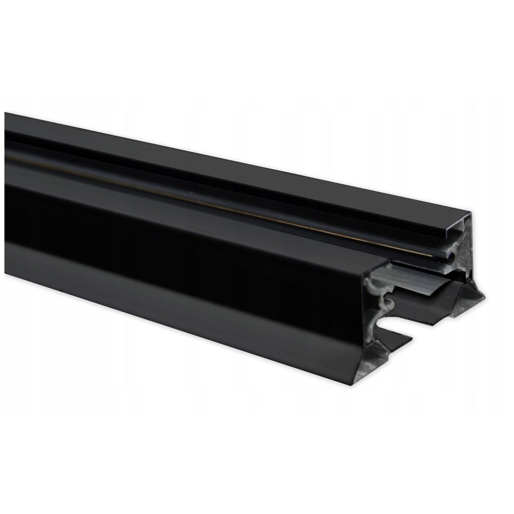Sort 1-faset 1 meter skinnespot med tilslutning og endeprop til 230V