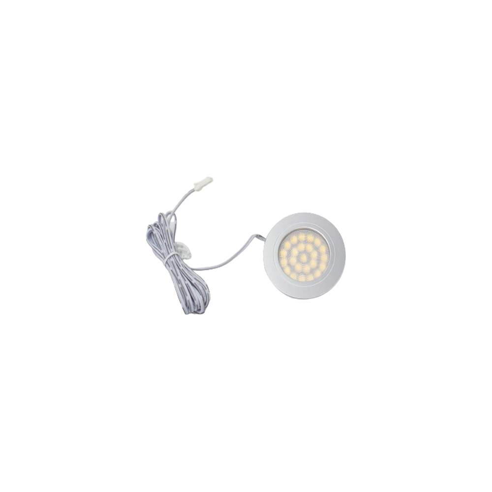 LEDlife RecoTouch møbelspot indbygning - touch, Ø6 cm, børstet stål, 2,2W LED, 12V