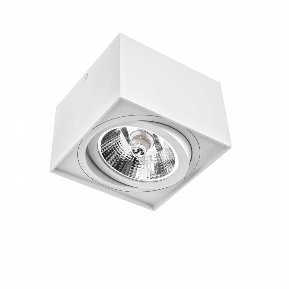 CHLOE AR111 GU10 IP20 firkantet hvid - 230V LED-spot til loftmontering med GU10 fatning og hvidt firkantet design
