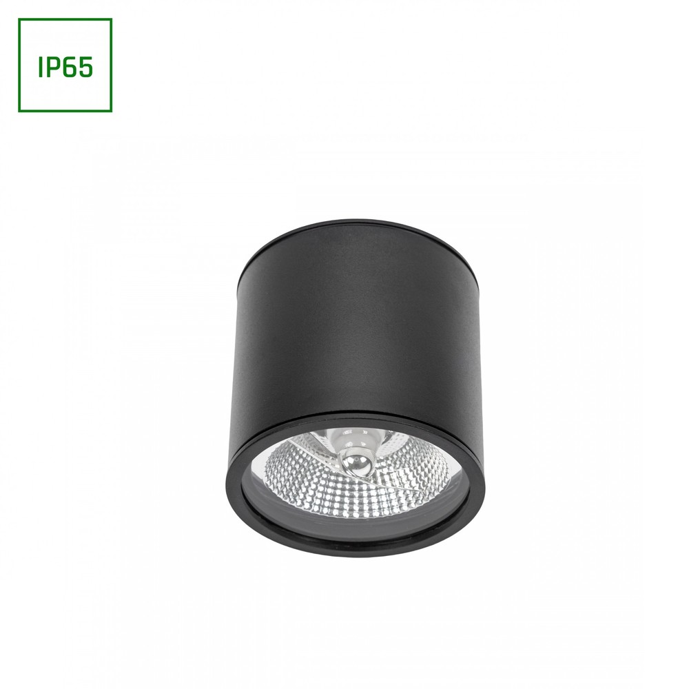 CHLOE AR111 GU10 IP65 Rund Sort - Vandtæt 230V LED Spotlampe med IP65-rating