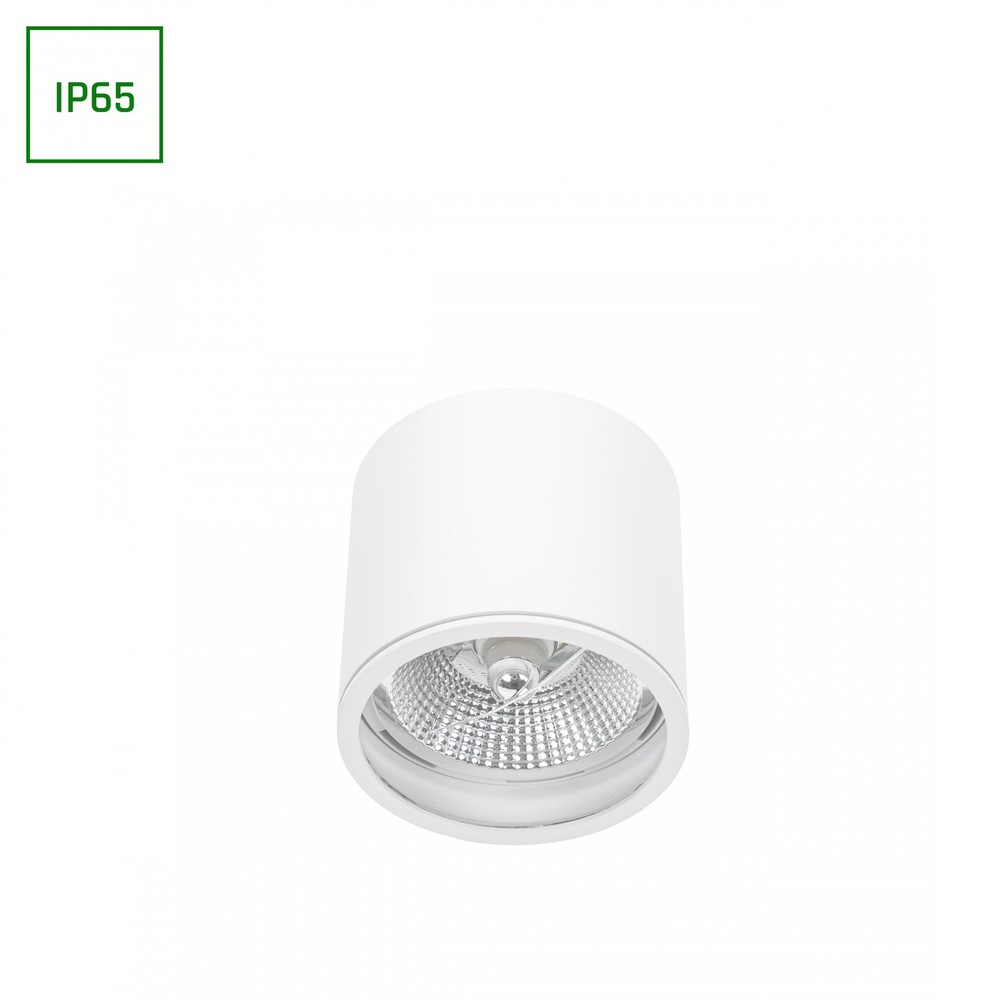 CHLOE AR111 GU10 IP65 Rund Hvid Udendørs LED Spotlampe - 230V, Vandtæt IP65