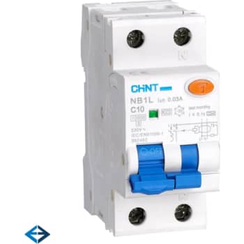 Kombiafbryder RCBO Chint, 1P+N, C karakteristik, 10A, 30mA, 10kA