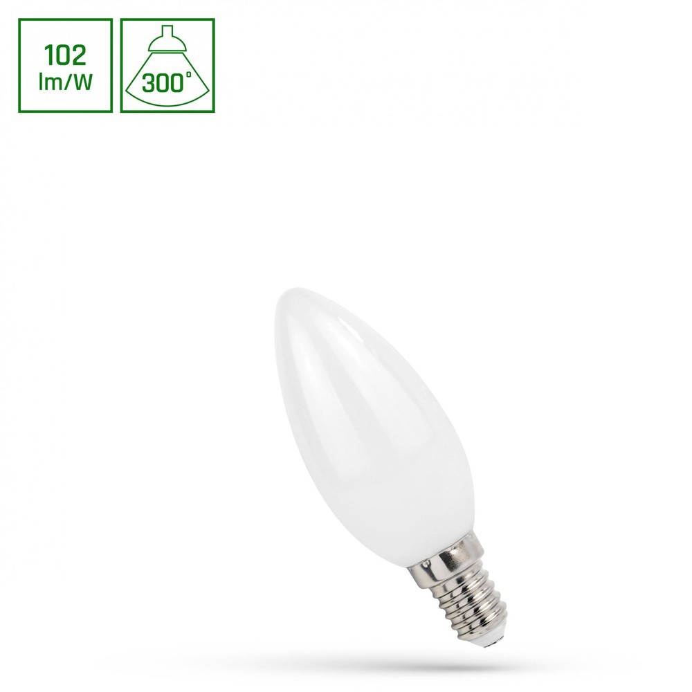 LED Pære C37 E14 230V 4W Kultråd Matteret Spectrum - 400lm, RA80