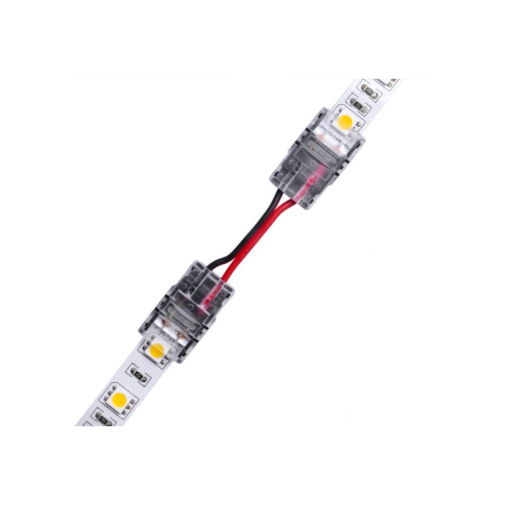 Samler med ledning til LED strip - 10mm, enkeltfarvet, vandtæt, 5V-24V