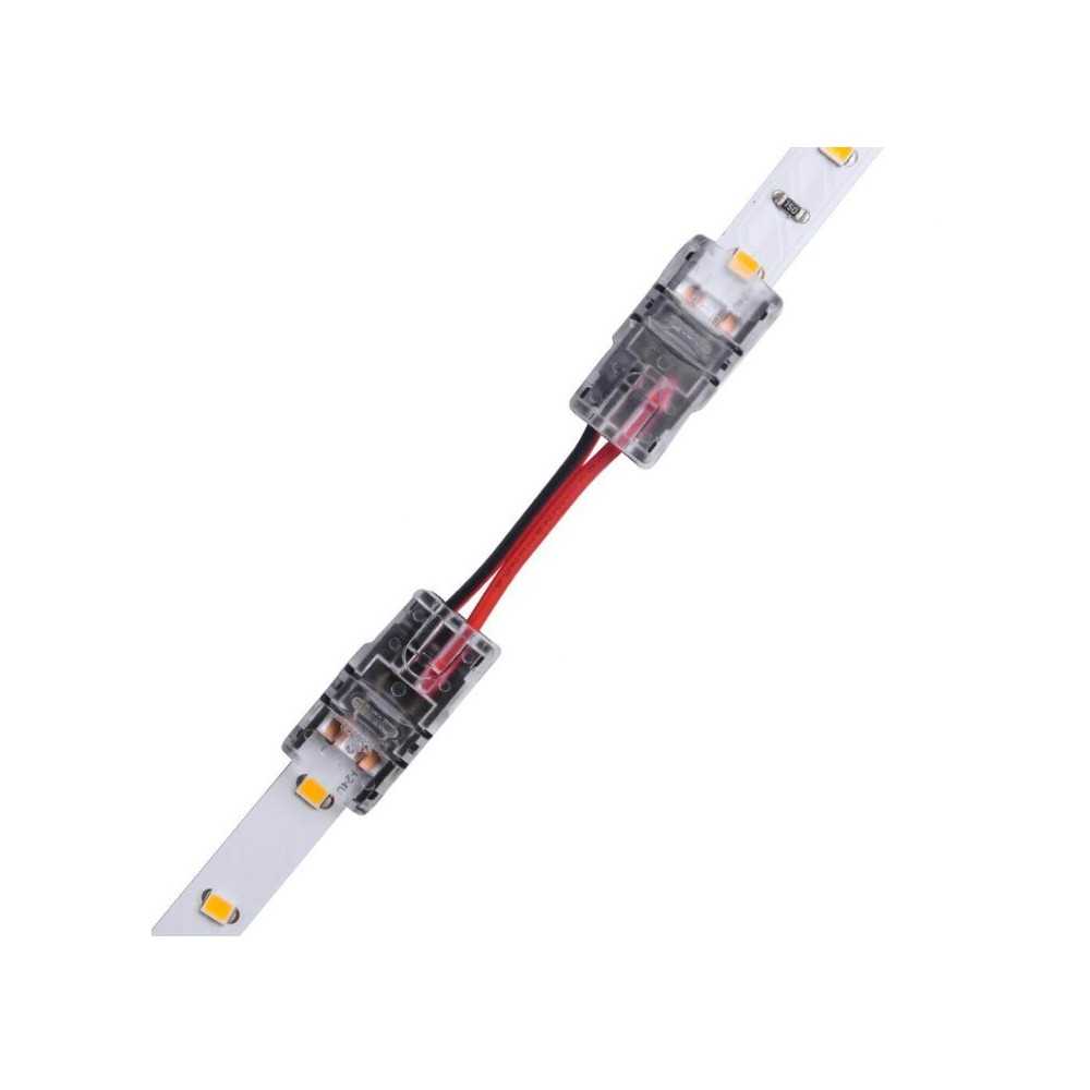 Samler med ledning til LED strip - 8mm, enkeltfarvet, IP65, 5V-24V, vandtæt (60 tegn)