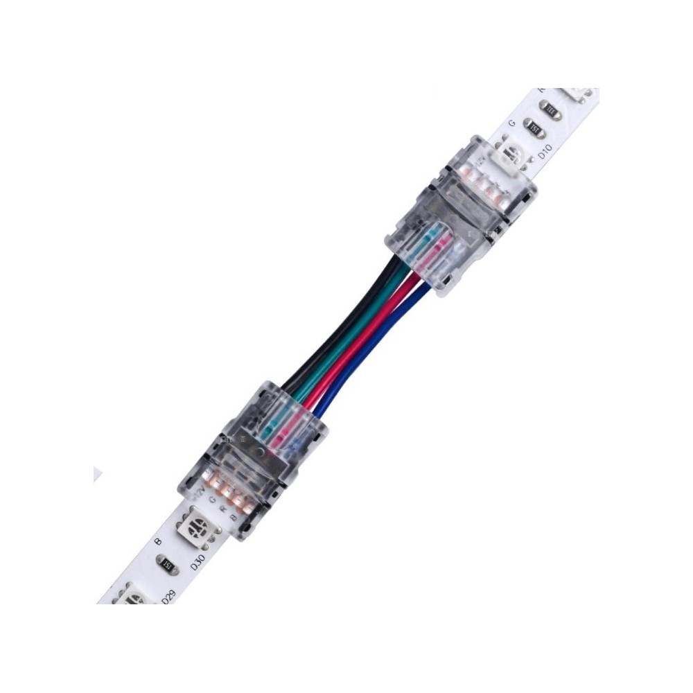 Samler med ledning til LED strip - 10mm, RGB, IP20, 5V-24V