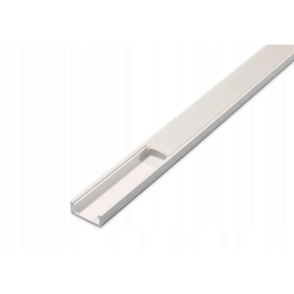 PVC profil til LED strip - 1m, hvid m. mælkehvidt cover