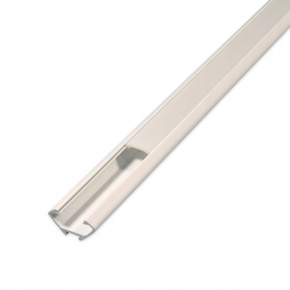 PVC hjørneprofil 15x15 til LED strip - 2 meter, hvid med mælkehvidt cover