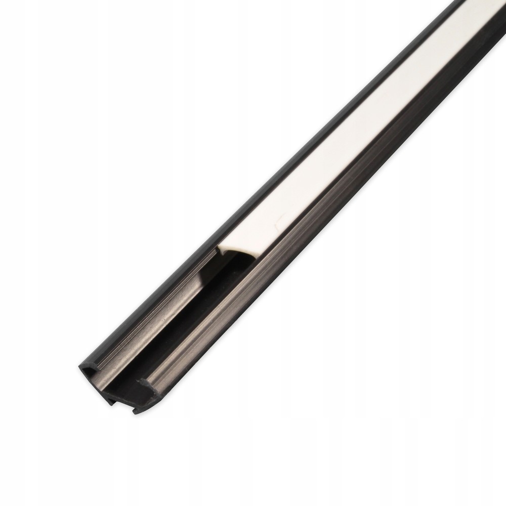 PVC hjørneprofil 15x15 til LED strip - 1 meter, sort med mælkehvidt cover