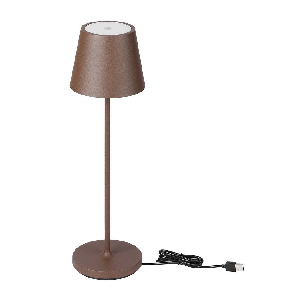 LED bordlampe med touch-funktion og dæmpning, 1,5W, 3000K, IP54, i sandfarvet Corten hus