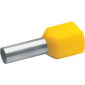 Isoleret dobbelt terminalrør 2 x 6 mm2 gul L26
