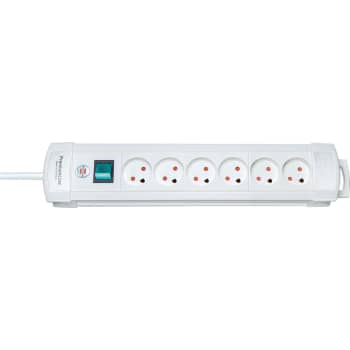 Premium-Line 6-stikdåse m/jord m/3m ledning hvid