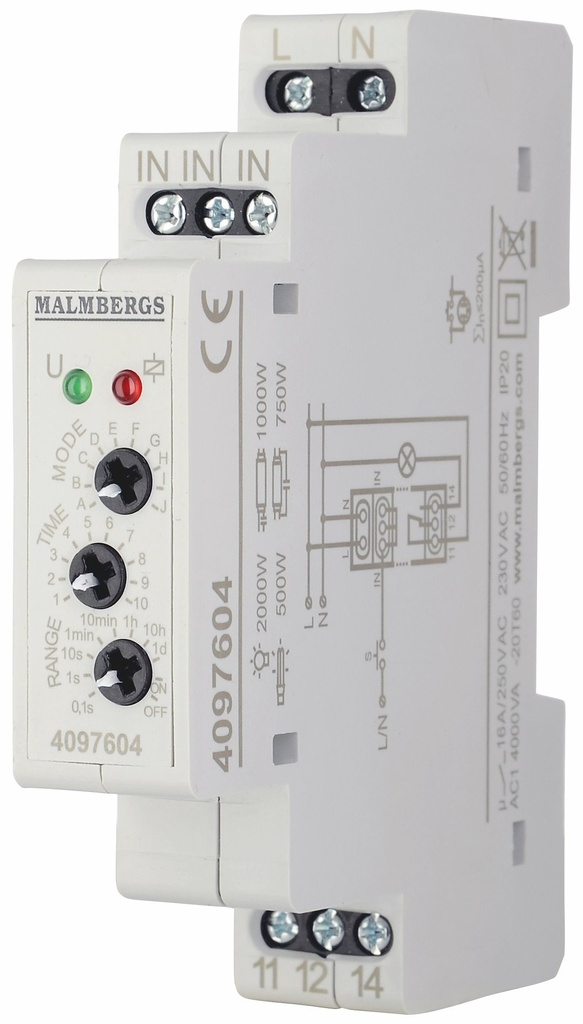 TIDSRELÆ MULTIFUNKTION 230V