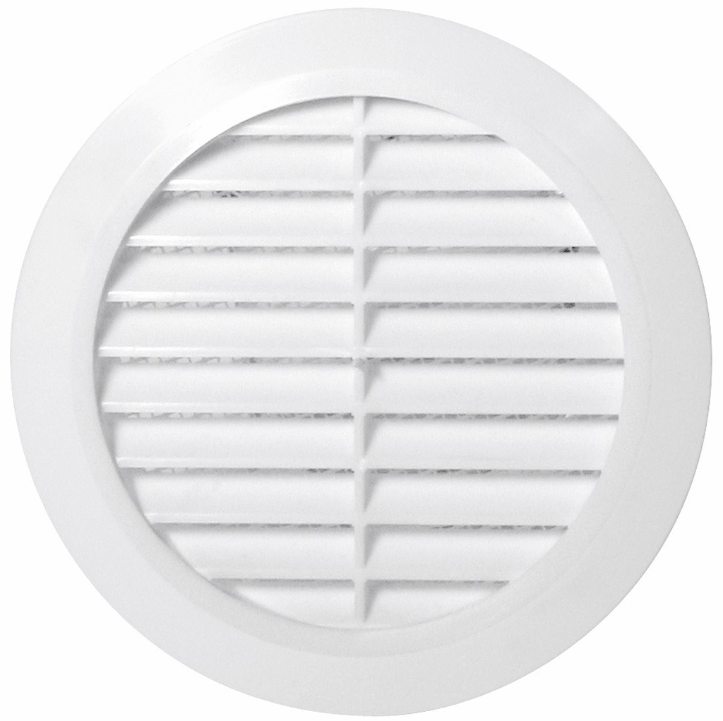 VENTILGITTER RUND 100MM HVID