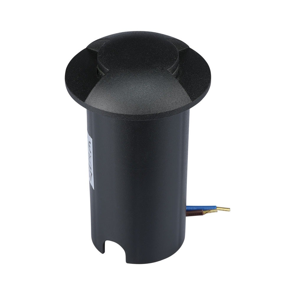 1W LED nedgravningsspot lys (12V) 6500K sort, IP67 - velegnet til udendørs belysning og haver.