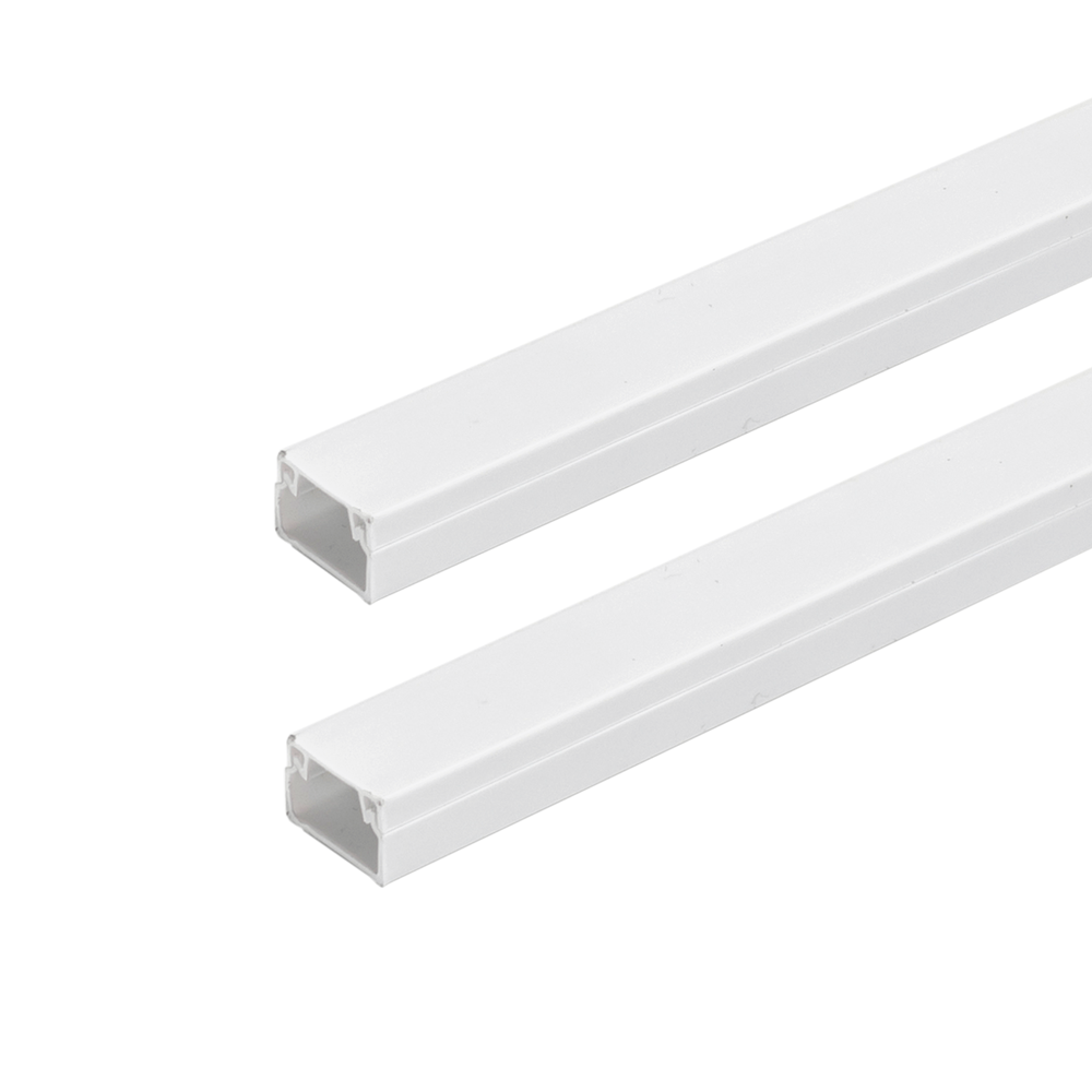 PVC Kabelkanal 15x10mm, 2m med Lim - Hvid (3 års producentgaranti)