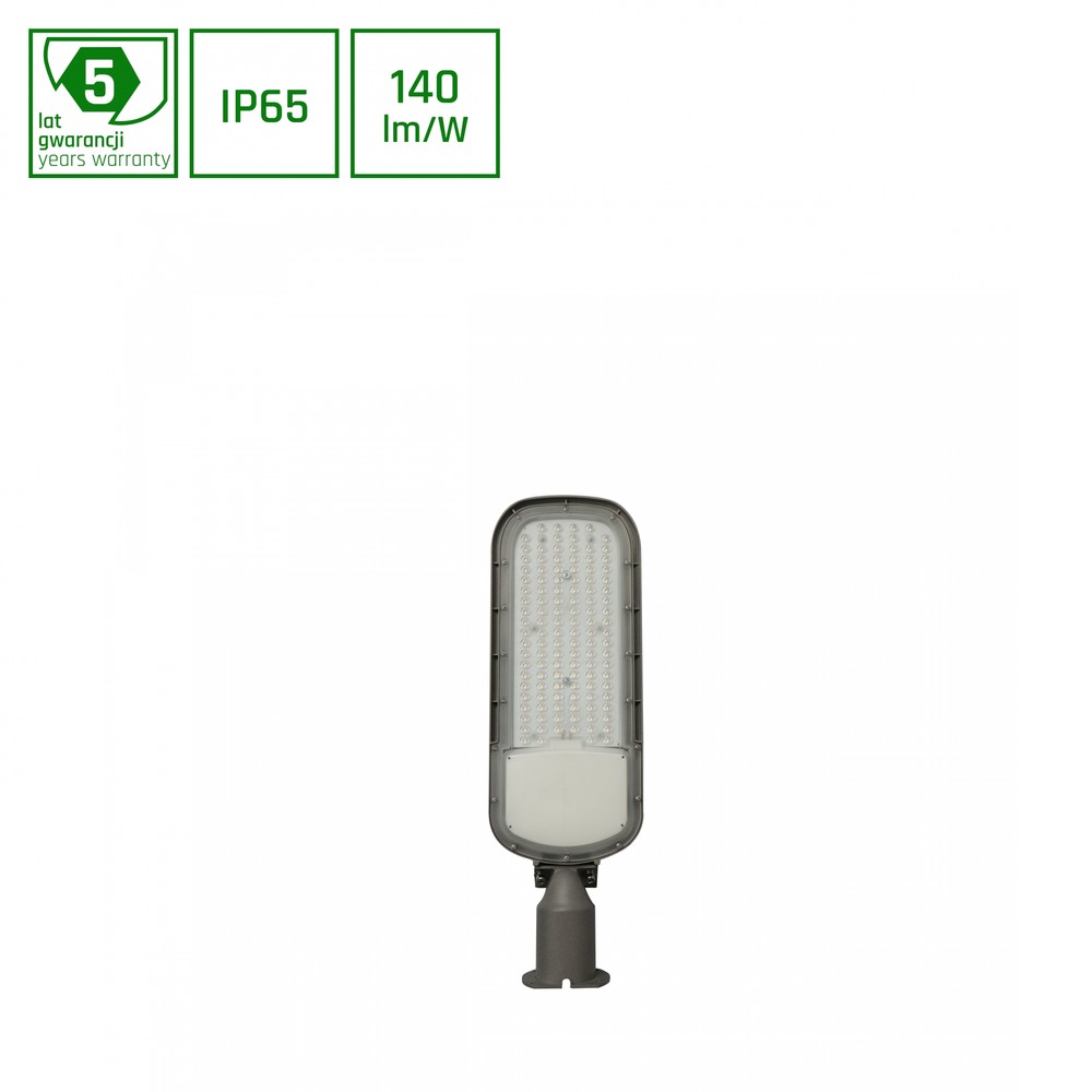 Gadebelysning STREETOS 2 100W - Neutral Hvid, 230V, IP65, Grå, Skumringssensor
