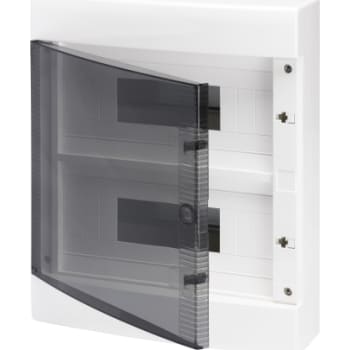Gruppetavle 2x12 modul, hvid med røgfarvet låge, IP40