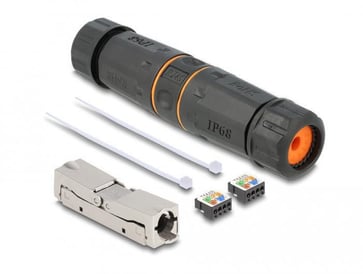 DeLOCK Cable connector LSA to LSA Cat.6A IP68 vandtæt sort