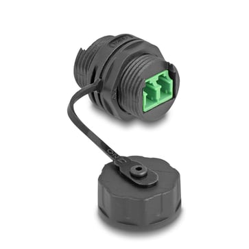 DeLOCK optisk fiberkabelstik LC Duplex hun til LC Duplex hun med beskyttelseshætte vandtæt