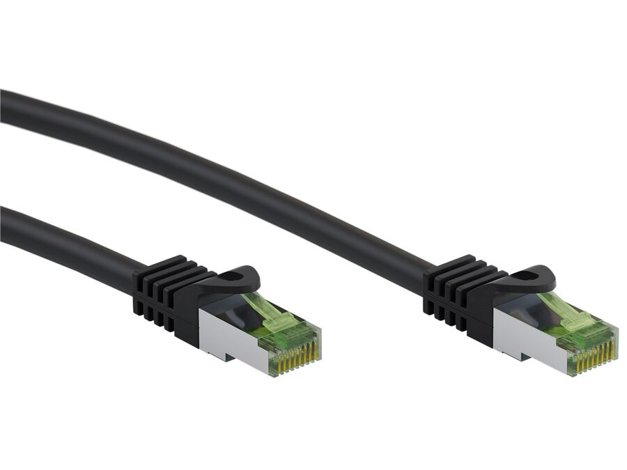 CAT8.1 netværkskabel - S/FTP (PiMF) LSZH, CU, Sort (20m)