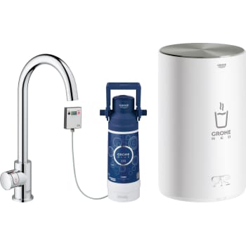 Grohe Red Mono køkkenarmatur m/ C-tud & 3 liters kedel, krom