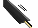Gulv-kabelkanal - 90x15mm, Sort blød PVC (1,8m)