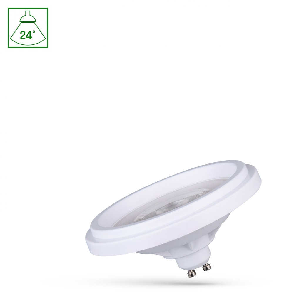 LED AR111 GU10 5,5W - 230V, Basic 2, 24° Varm Hvid, Hvid, Spectrum.