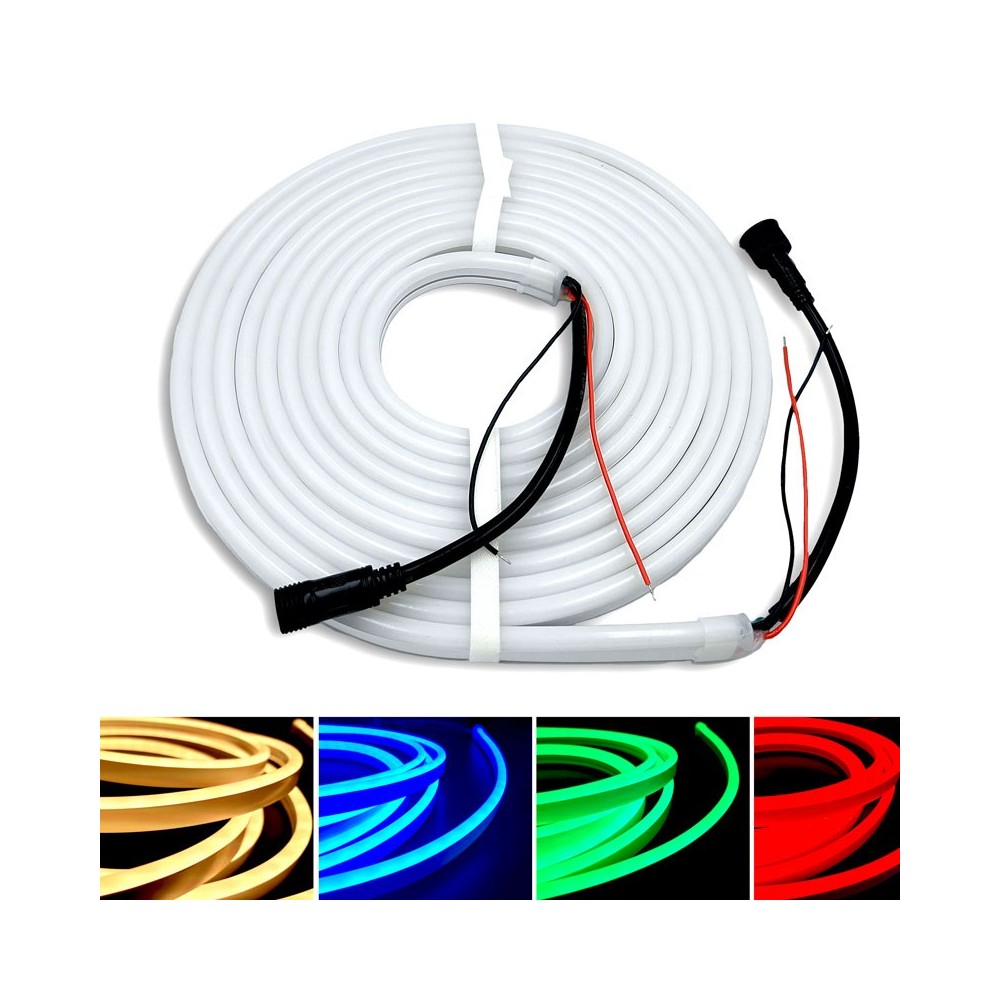 16W/m RGB+WW Neon flex strip - 5 meter, IP65, 72 LED pr. meter, 24V