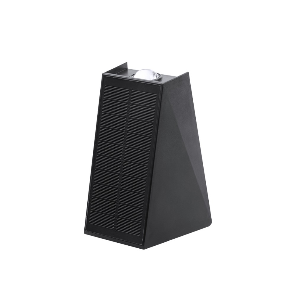 Sort solcelle sensor væglampe med op/ned lysretning og skumringssensor - 4W effekt, IP54 beskyttelse