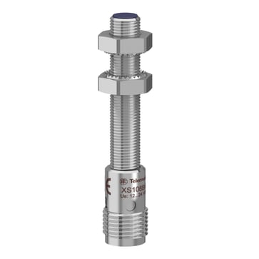 Induktiv føler i metal skærmet. Størrelse = M8. Output: PNP NO. Sn = 2,5mm. M12-stik