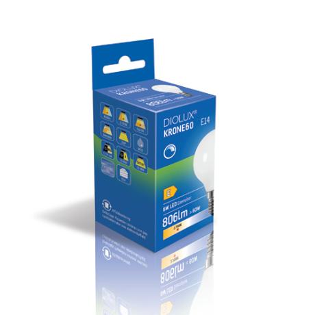 DIOLUX KRONE60 6W 927 E14 806lm dæmpbar
