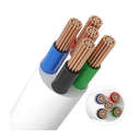12-24V RGB+W kabel, hvid rund - 5 x 0,5 mm², 5 meter metervare