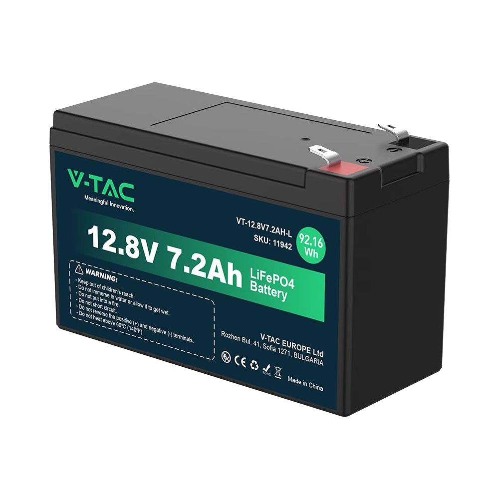 7.2Ah-L Lithium batteri - 12.8V, 7.2 Ah til elektronik og mobil tilbehør