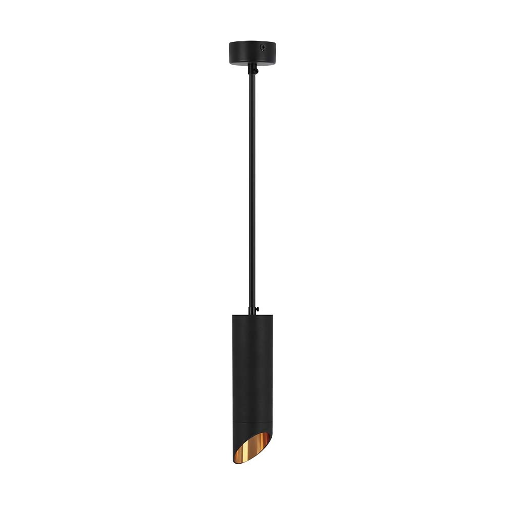 Sort GU10 hængelampe, V-Tac Pro serie, 3 års garanti, Ø55x200mm