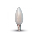 V-Tac 4W LED kertepære med E14 fatning - 400lm, Kultråd, RA80, matteret glas