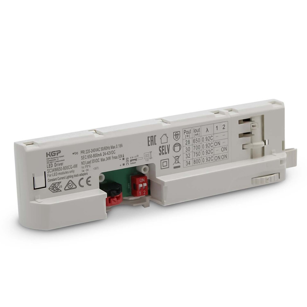 Erstatningsdriver til skinnespot - Hvid, 3-faset, 24-42V, 650-800mA, 36W