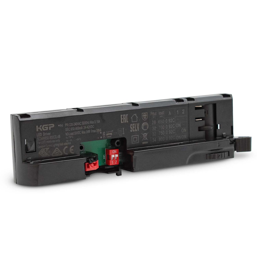 Erstatningsdriver til skinnespot - Sort, 3-faset skinnespot, 24-42V, 650-800mA, 36W
