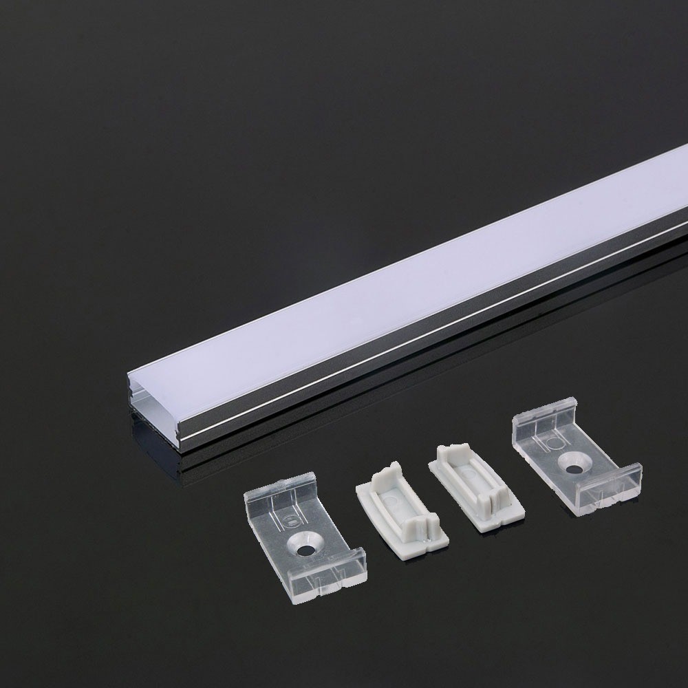 Monteringssæt til LED-stribe, sølvfarvet, 2000x23,5x10mm