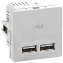 LK Fuga 2xUSB lader 2,1A 1 modul lysegrå
