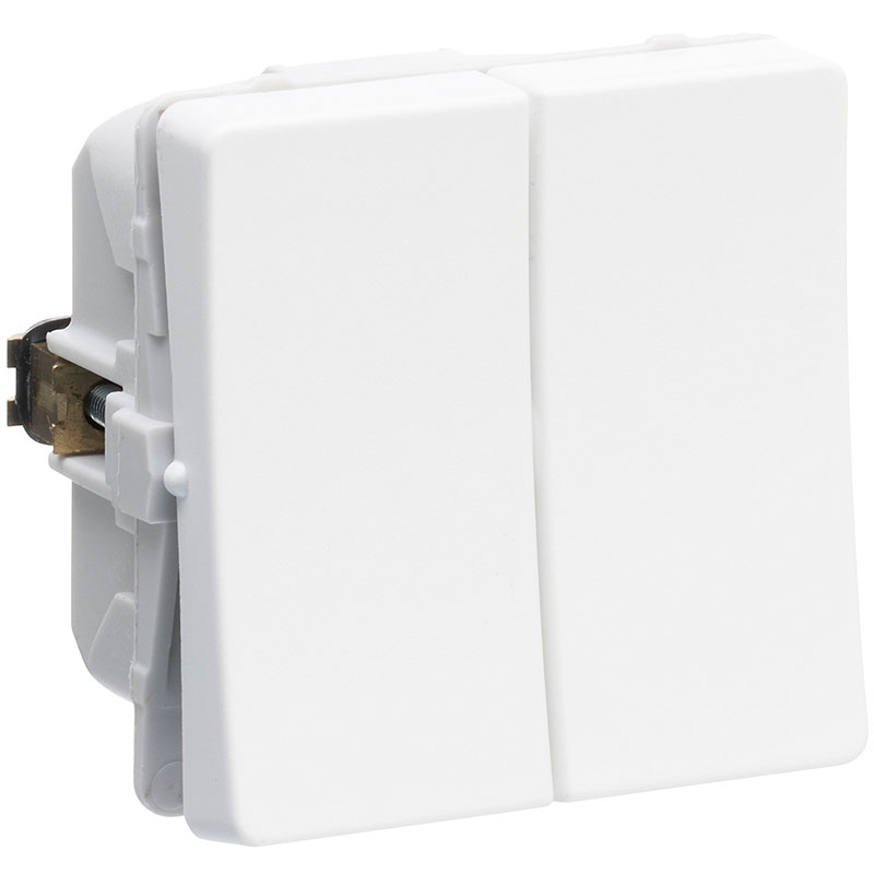 LK Fuga dobbelt korrespondance afbryder 16A - hvid