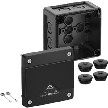 Forgreningsdåse Abox Pro 025-L/sw 92X92x60mm sort IP66/IP67/IP69