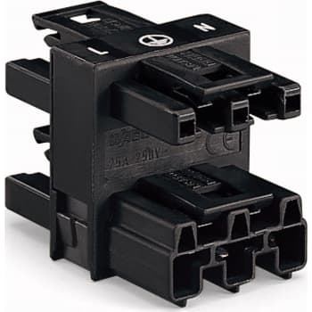 3-vejs afgreningsblok 3-polet sort