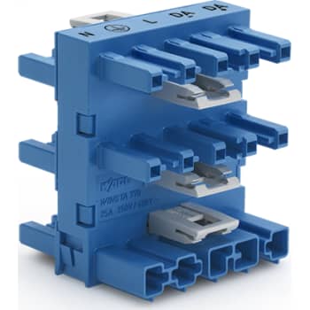 5-vejs afgreningsblok 5-polet Kodn. I blå