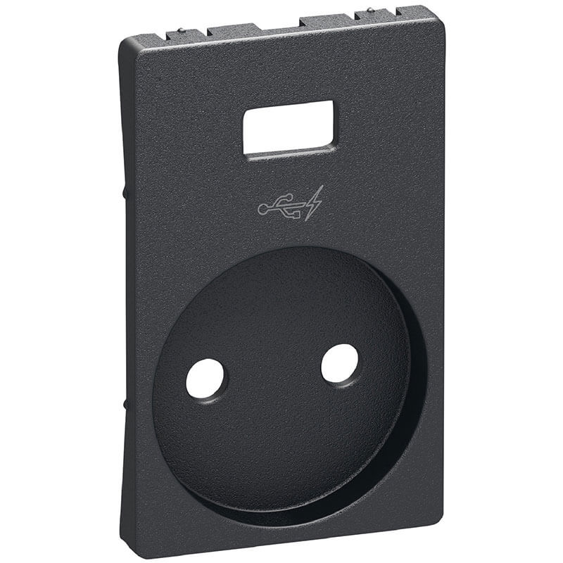 Fuga afdækning stokkontakt u/j med 5V USB koksgrå